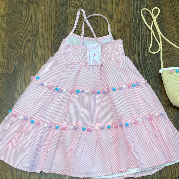 NWT Tommy Bahama Seersucker and PomPom Ball Dress size 4 - Picture 5 of 7